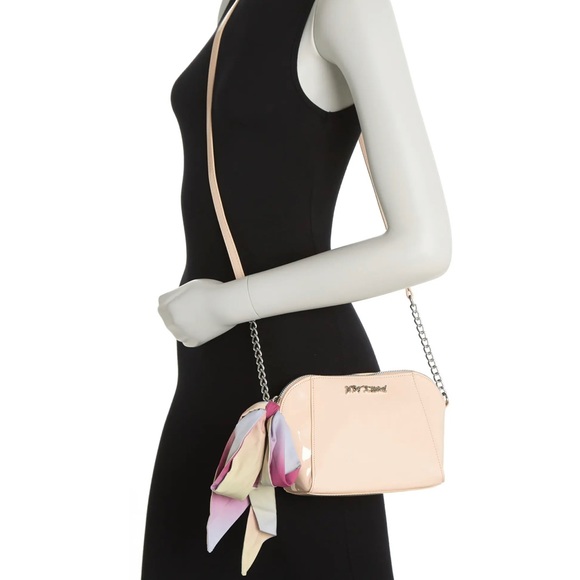 Betsey Johnson XO Anaya Crossbody with Scarf and Chain Strap Light Pink - Picture 5 of 7